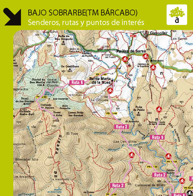 mapa barcabo senderos